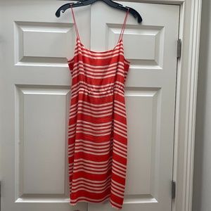 J. Crew silk striped blouson dress